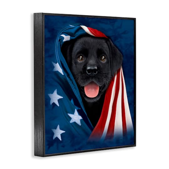 Stupell Industries Labrador & American Flag Framed Giclee Art
